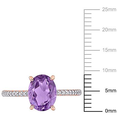 Stella Grace 14k Rose Gold Amethyst & 1/10 Carat T.W. Diamond Engagement Ring