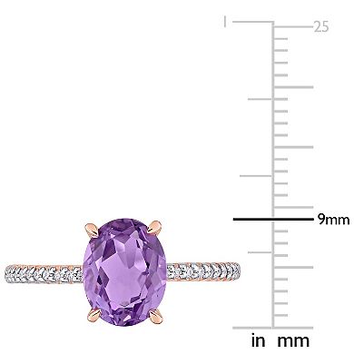 Stella Grace 14k Rose Gold Amethyst & 1/10 Carat T.W. Diamond Engagement Ring