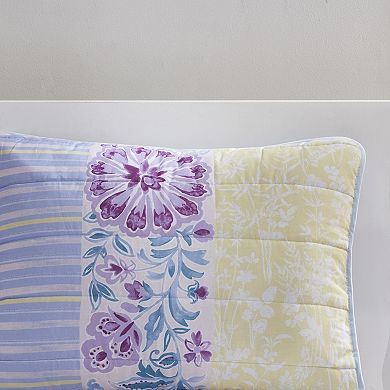 Intelligent Design Joanna Patchwork Printed Cotton Quilt Set With Shams