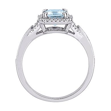 Stella Grace 14k White Gold Aquamarine & 1/5 Carat T.W. Diamond Engagement Ring