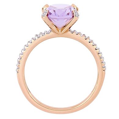 Stella Grace 10k Rose Gold Rose De France & 1/10 Carat T.W. Diamond Engagement Ring