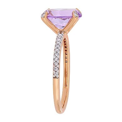 Stella Grace 10k Rose Gold Rose De France & 1/10 Carat T.W. Diamond Engagement Ring