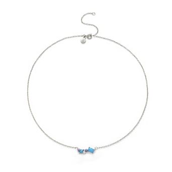 Power of Color Blue Quartz & Cubic Zirconia Cluster Necklace