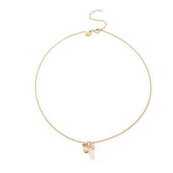 Power of Color Rose Quartz & Cubic Zirconia Charm Necklace