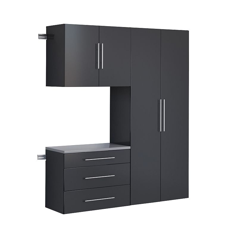 Prepac HangUps 60-in. B Storage Wall Cabinet 3-piece Set, Black