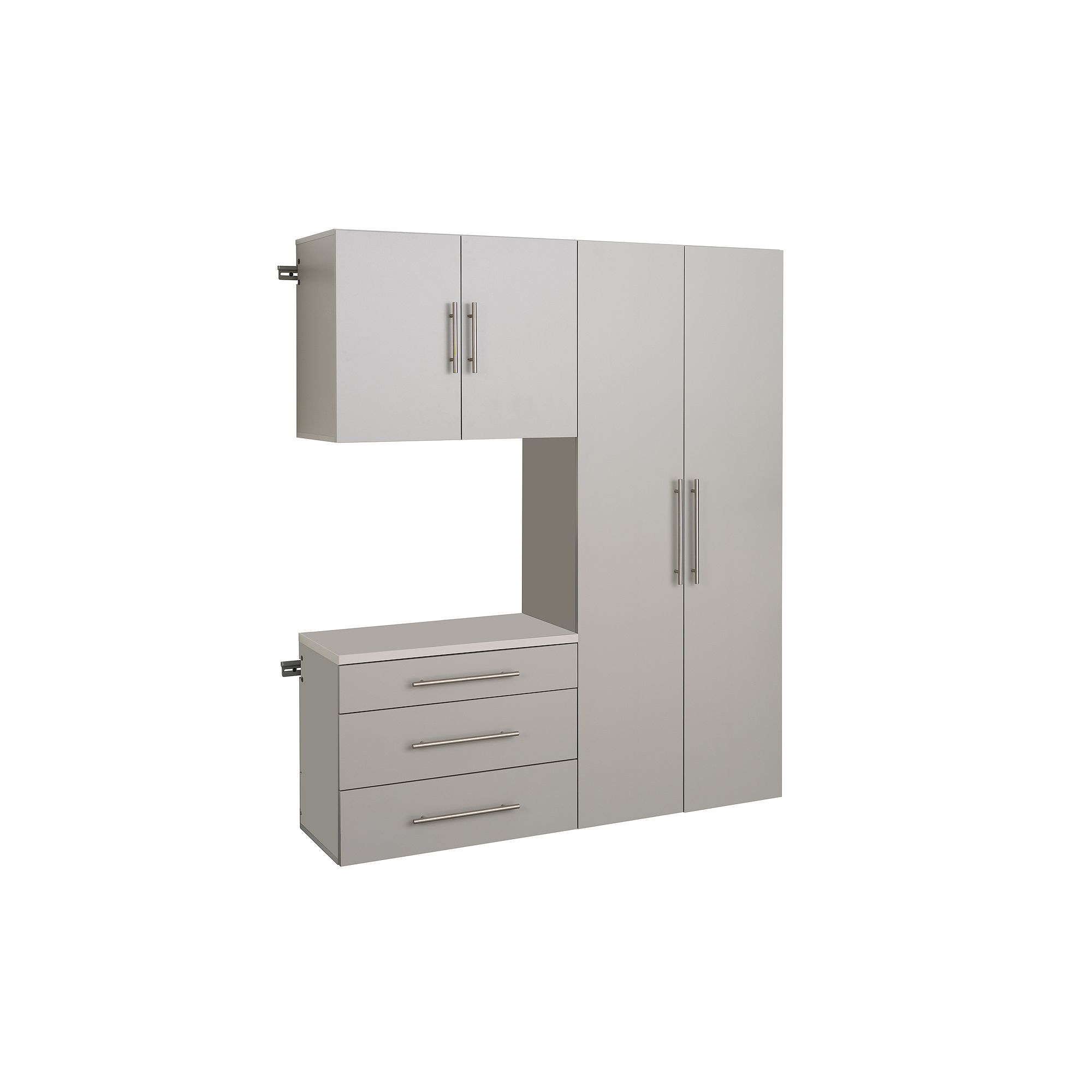 Prepac HangUps 60-in. B Storage Wall Cabinet 3-piece Set, Gray