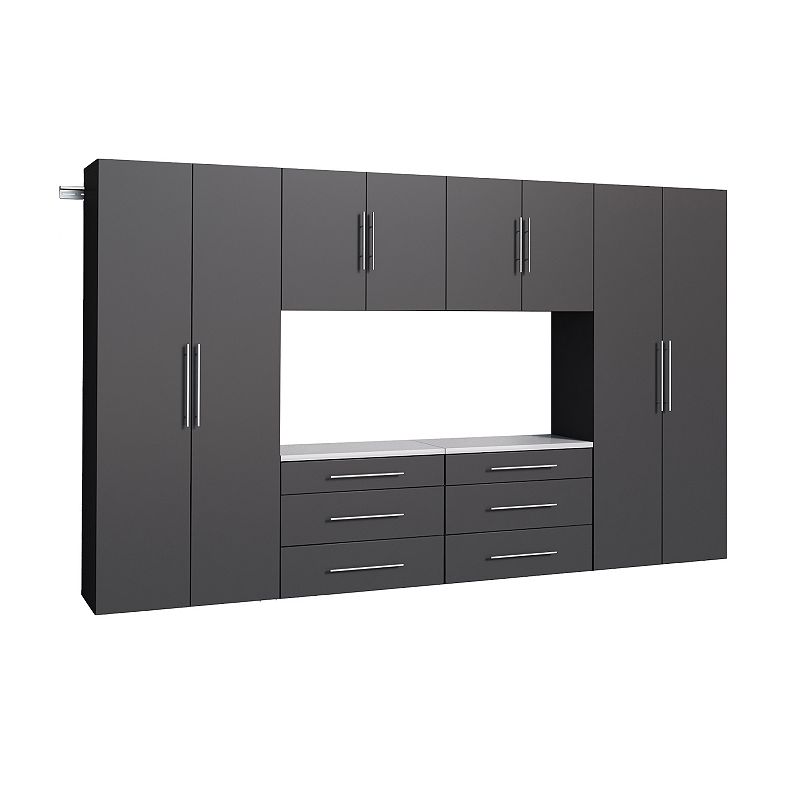 Prepac HangUps 120-in. I Storage Wall Cabinet 6-piece Set, Black