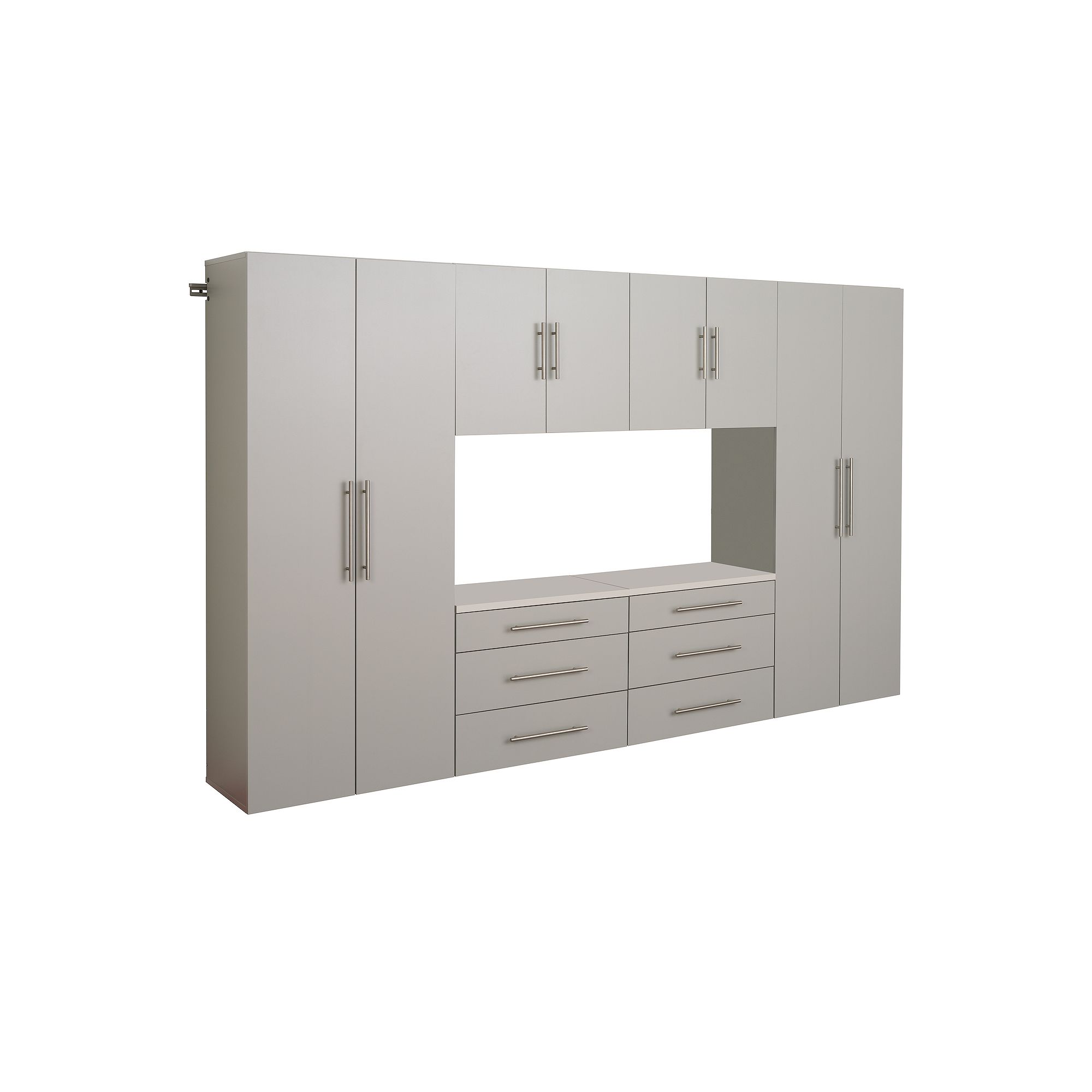 Prepac HangUps 120-in. I Storage Wall Cabinet 6-piece Set, Gray