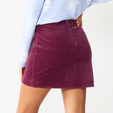 Juniors' SO® Asymmetrical Faux-Wrap Skirt