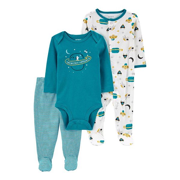 Baby Carter's Space Bodysuit, Pants & Sleep & Play Set