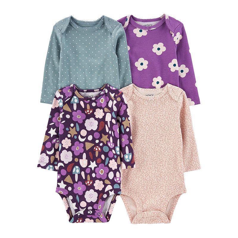 65919305 Baby Carters 4-Pack Floral & Print Bodysuits, Infa sku 65919305