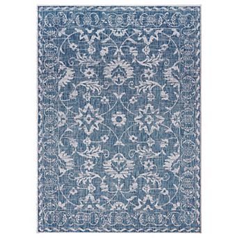 Nicole Miller New York Patio Country Ayala Botanical Floral Indoor Outdoor Area Rug