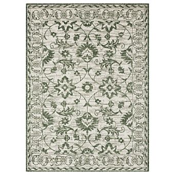 Nicole Miller New York Patio Country Ayala Botanical Floral Indoor Outdoor Area Rug