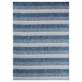 Nicole Miller New York Patio Country Charlotte Modern Stripe Indoor Outdoor Area Rug