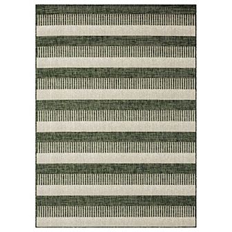 Nicole Miller New York Patio Country Charlotte Modern Stripe Indoor Outdoor Area Rug