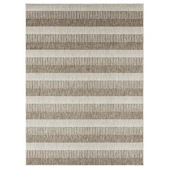 Nicole Miller New York Patio Country Charlotte Modern Stripe Indoor Outdoor Area Rug
