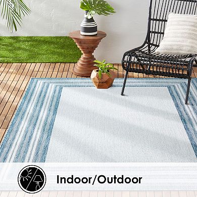 Nicole Miller New York Patio Country Layla Modern Border Indoor Outdoor Area Rug