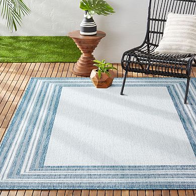 Nicole Miller New York Patio Country Layla Modern Border Indoor Outdoor Area Rug