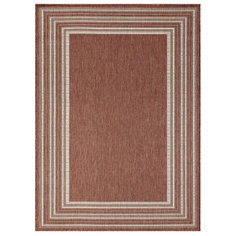 Nicole Miller New York Patio Country Layla Modern Border Indoor Outdoor Area Rug