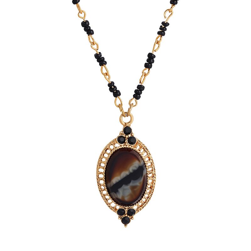 71044786 1928 Gold Tone Simulated Tiger Eye Necklace, Women sku 71044786