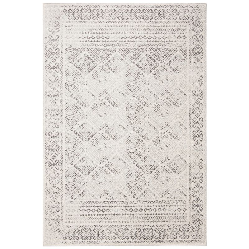 SAFAVIEH Tulum Ophelia Bordered Geometric Area Rug  Ivory/Grey  5  x 5  Round