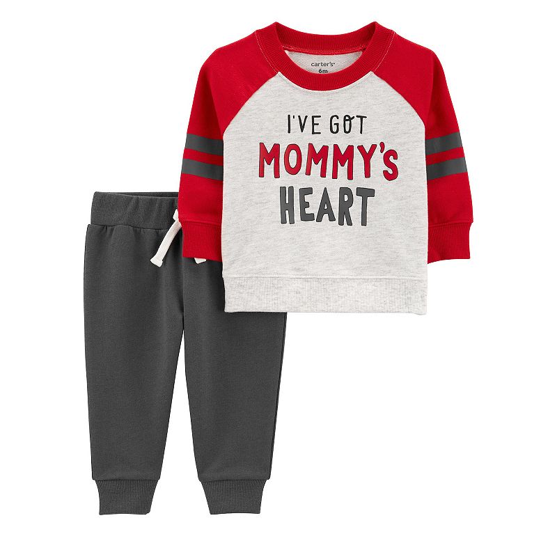Baby Carters 2-Piece Mommys Heart Sweatshirt & Pant Set, Infant Girls, S