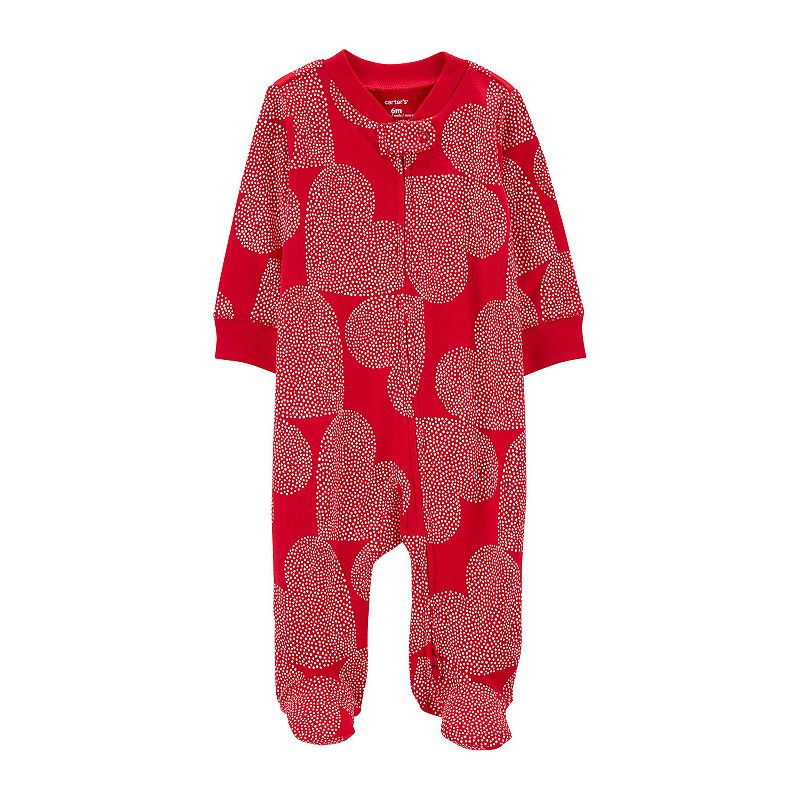 Baby Carters Valentines Day 2-Way Zip Cotton Sleep & Play, Infant Girls,