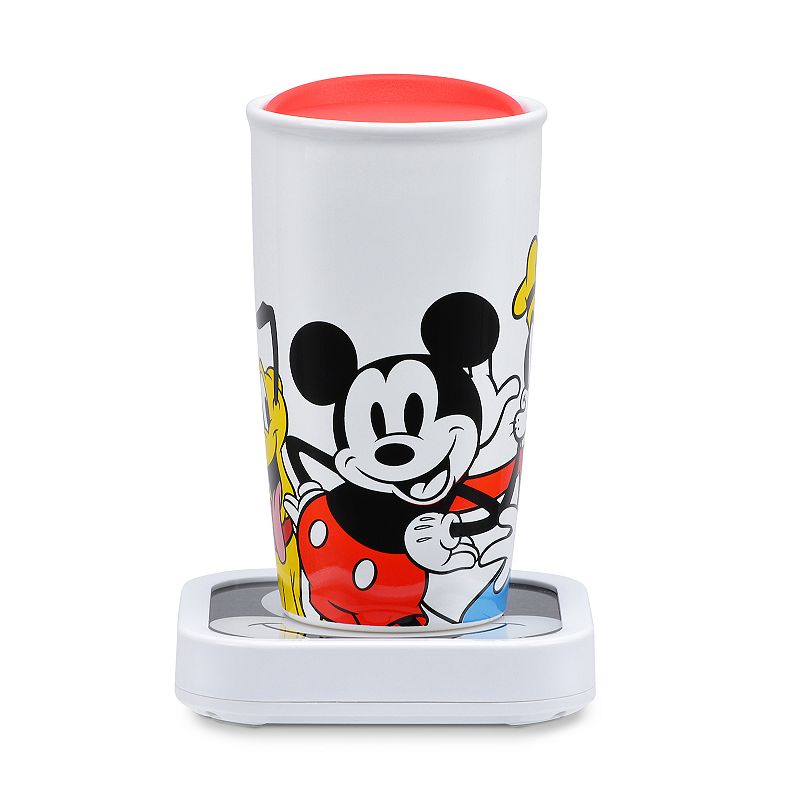 Disney Mickey and Friends Glass Top Mug Warmer with Travel Mug