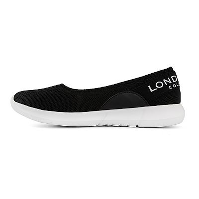 London Fog Black Slip-On Loafer with White Sole Amazon.com | LONDON FOG Womens Corynn Loafer Womens Dress  main image 3