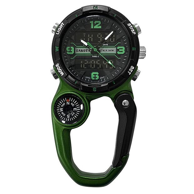 Dakota Green Ana Digi Carabiner Clip Watch