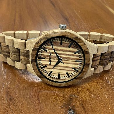 Dakota Zebrawood & Maple Wood Watch with Zebrawood Dial
