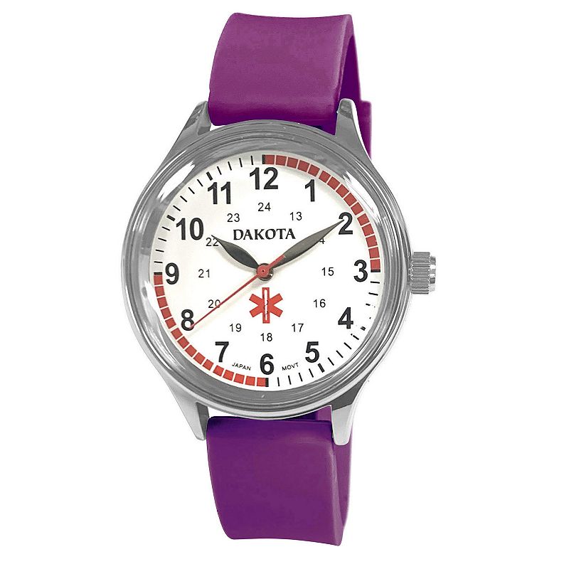 Womens Midsize Purple Silicone Band Nurse Watch, Size: Medium