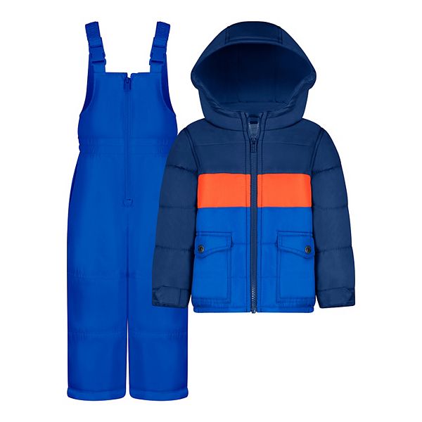 Boys 4 7 Carter s Colorblocked Hooded Heavyweight Jacket Bib