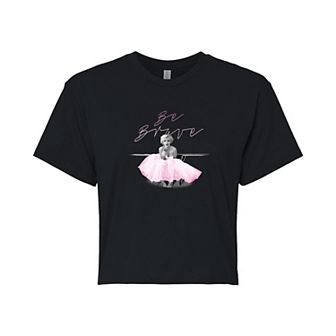 Juniors' Marilyn Monroe "Be Brave" Cropped Tee