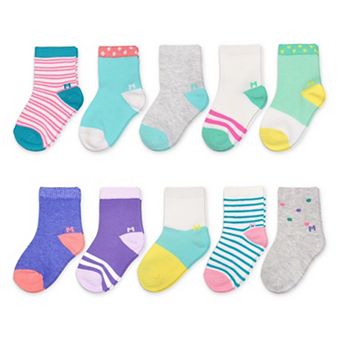 Baby & Toddler Girl Jumping Beans® 10-Pack Ankle Socks