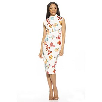 Women's ALEXIA ADMOR Elouise Draped Bodice Cutout Sheath Dress