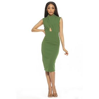 Women's ALEXIA ADMOR Elouise Draped Bodice Cutout Sheath Dress