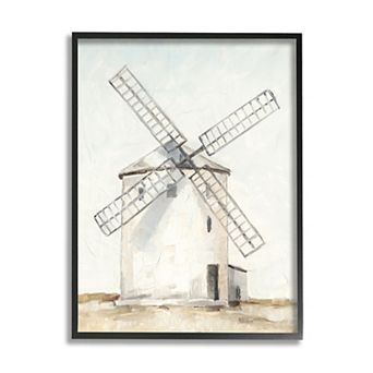 Stupell Home Decor Windmill Landscape Framed Wall Art