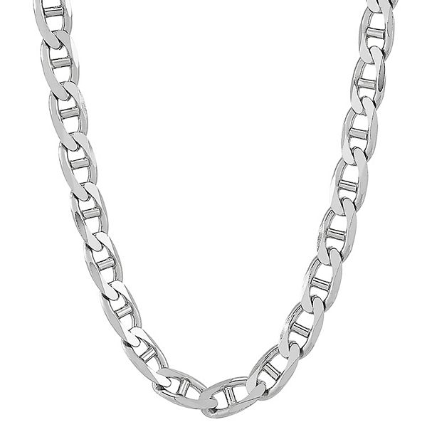 Sterling Silver 7.6 mm Mariner Chain Necklace