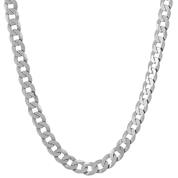 Sterling Silver 6.9 mm Solid Curb Chain Necklace