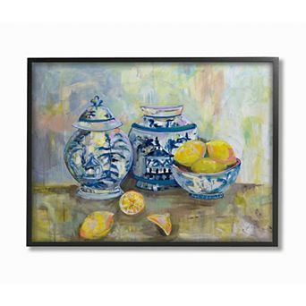 Stupell Home Decor Lemons Pottery Framed Wall Art