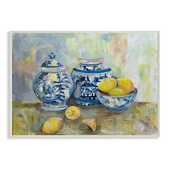 Stupell Home Decor Yellow Lemons Pottery Plaque Wall Art