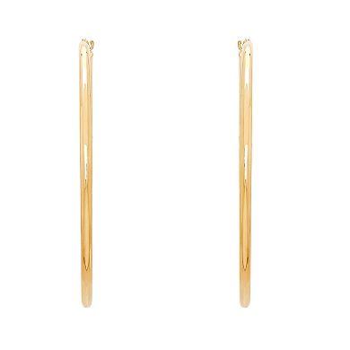 Everlasting Gold 10k Gold Tube Hoop Earrings