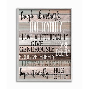 Stupell Home Decor Live Joyfully Love Framed Wall Art