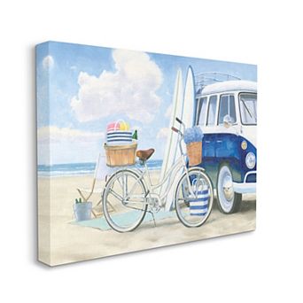 Stupell Home Decor Bike Van Beach Canvas Wall Art