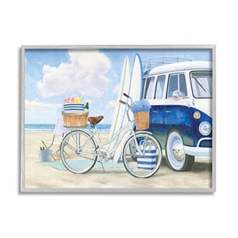 Stupell Home Decor Bike Beach Nautical Framed Wall Art