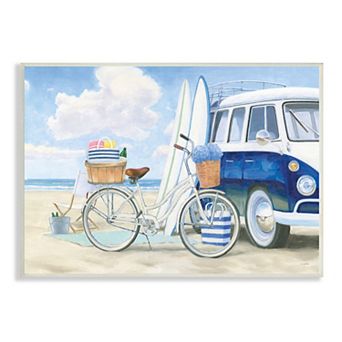 Stupell Home Decor Bike Van Beach Plaque Wall Art