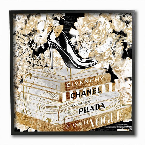 Stupell Home Decor Fashion Heels Books Framed Wall Art