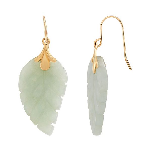 Jade leaf earrings sale