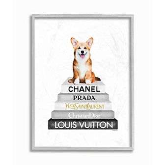 Stupell Home Decor Smiling Corgi Puppy Glam Framed Wall Art